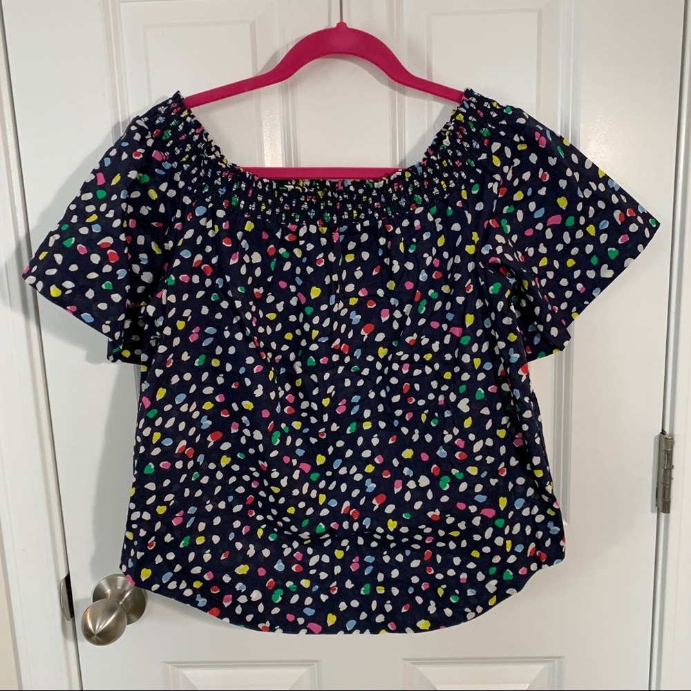 J.Crew Ratti Happy Cat Off-the-Shoulder Top - 8